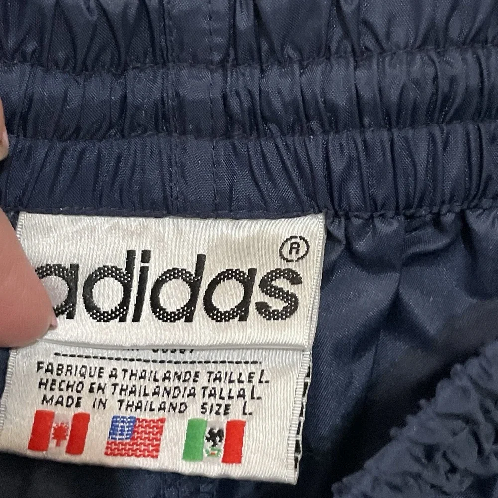 Vintage Adidas 90's Y2K Nylon Track Windbreaker Pants Men's Large Ankle Zip